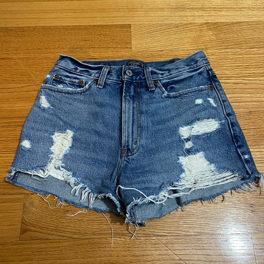 Ripped jean shorts